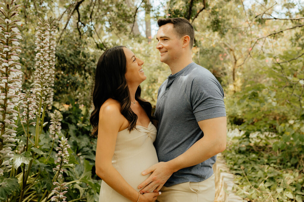 Maternity photos at Land Park Rock Garden captured by Sacramento Photographer - Rachel C. Photography