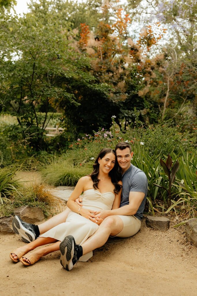 Maternity photos at Land Park Rock Garden captured by Sacramento Photographer - Rachel C. Photography