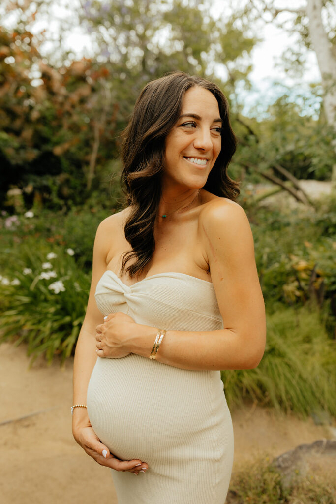 Maternity photos at Land Park Rock Garden captured by Sacramento Photographer - Rachel C. Photography