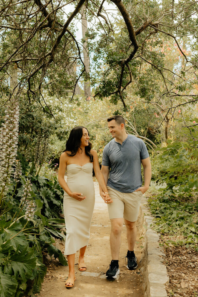 Maternity photos at Land Park Rock Garden captured by Sacramento Photographer - Rachel C. Photography