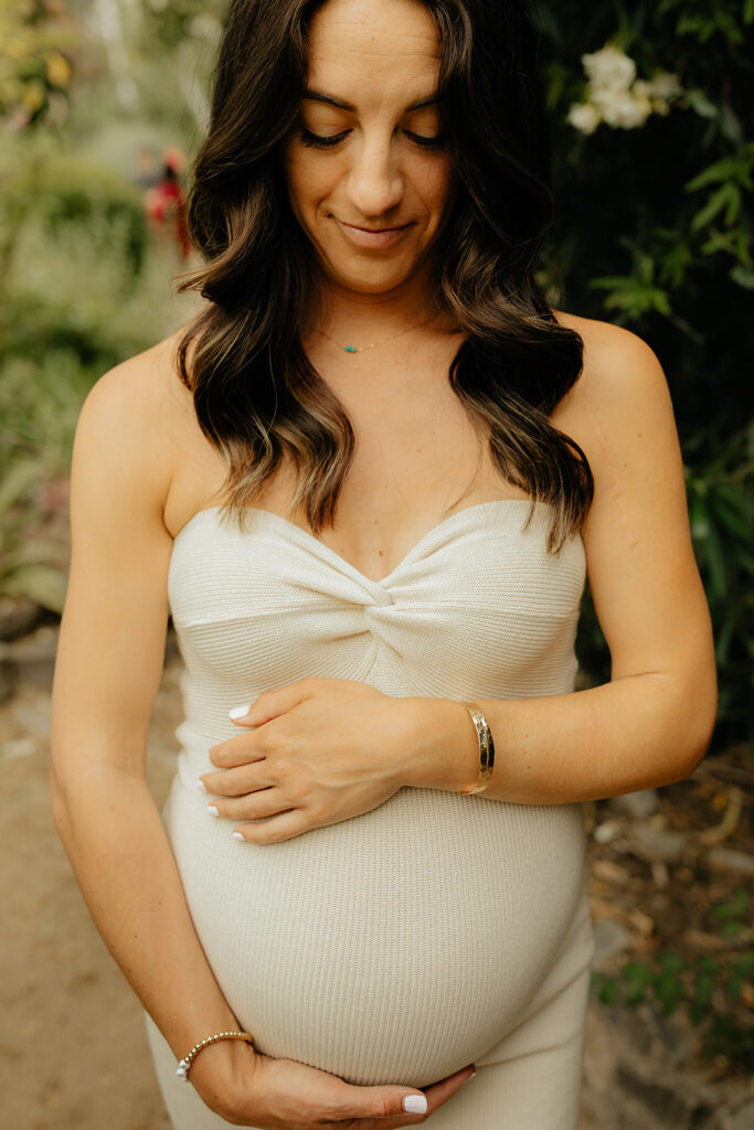 Maternity photos at Land Park Rock Garden captured by Sacramento Photographer - Rachel C. Photography