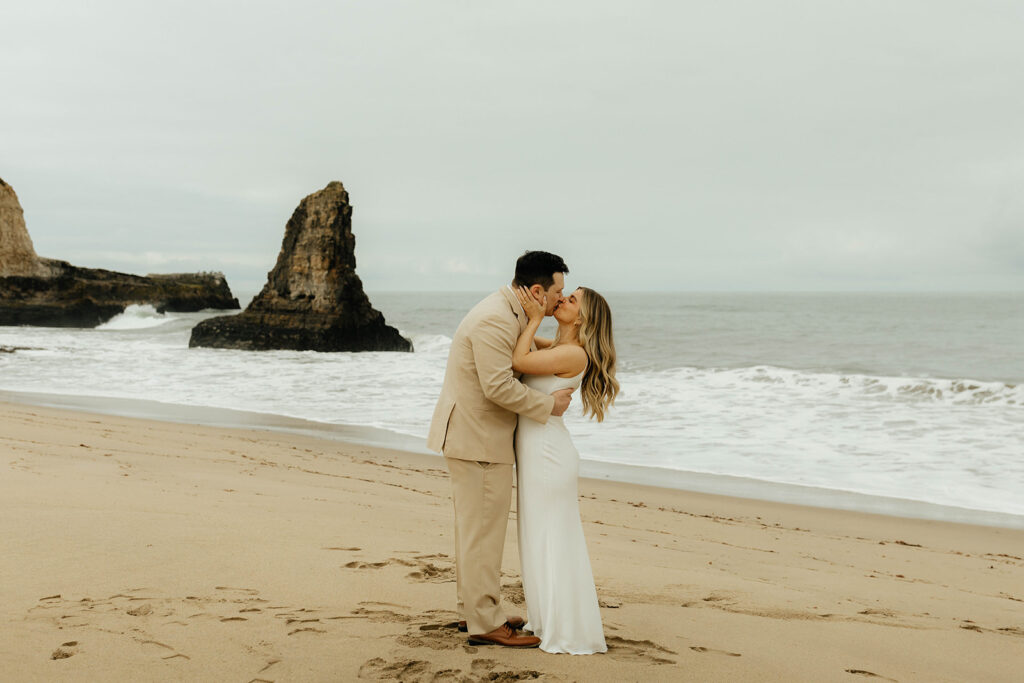 Intimate beach wedding ceremony