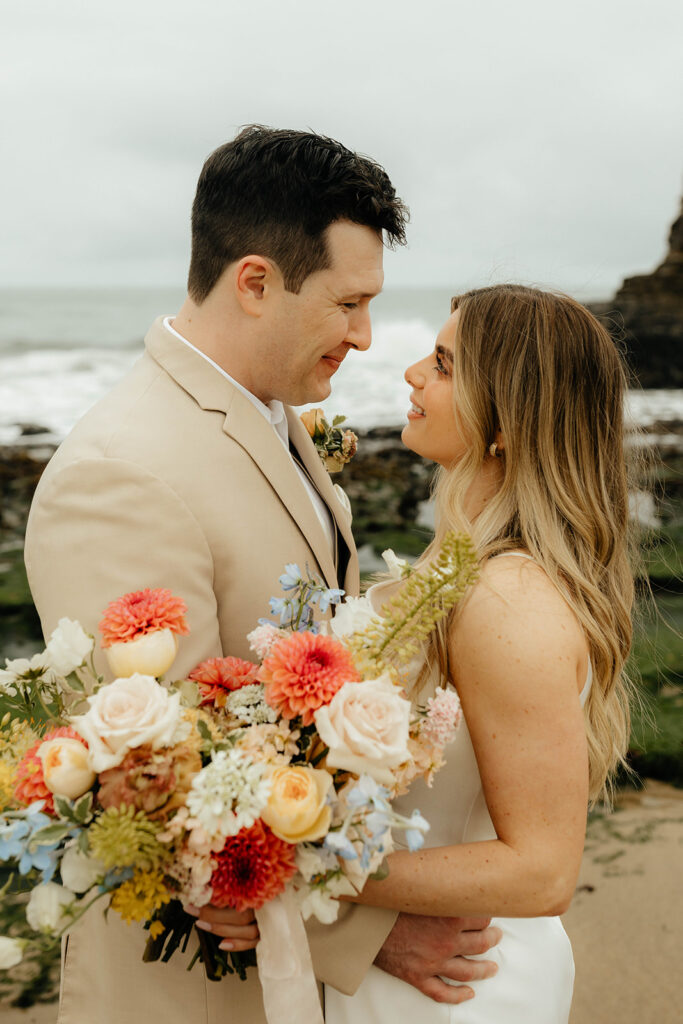 California elopement photography on Santa Cruz Beach - Davenport Beach