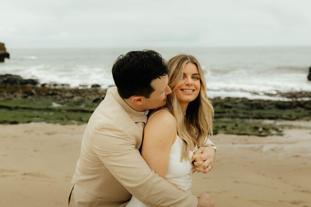 California elopement photography on Santa Cruz Beach - Davenport Beach