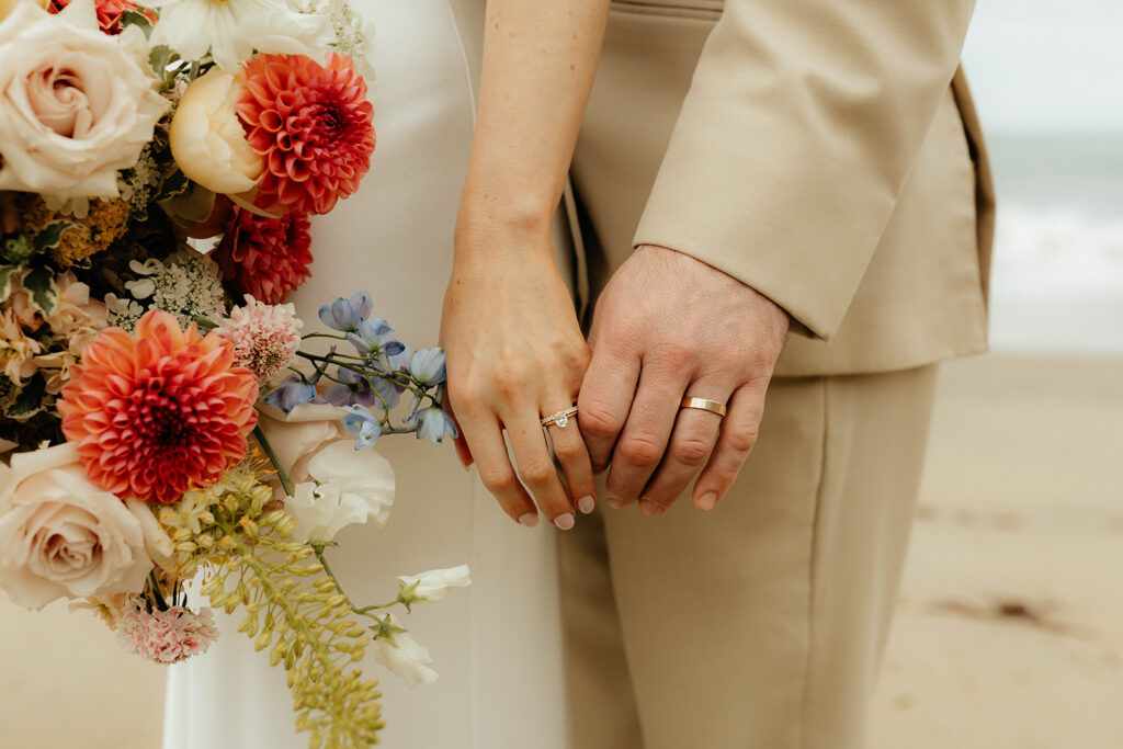 California elopement photography on Santa Cruz Beach - Davenport Beach