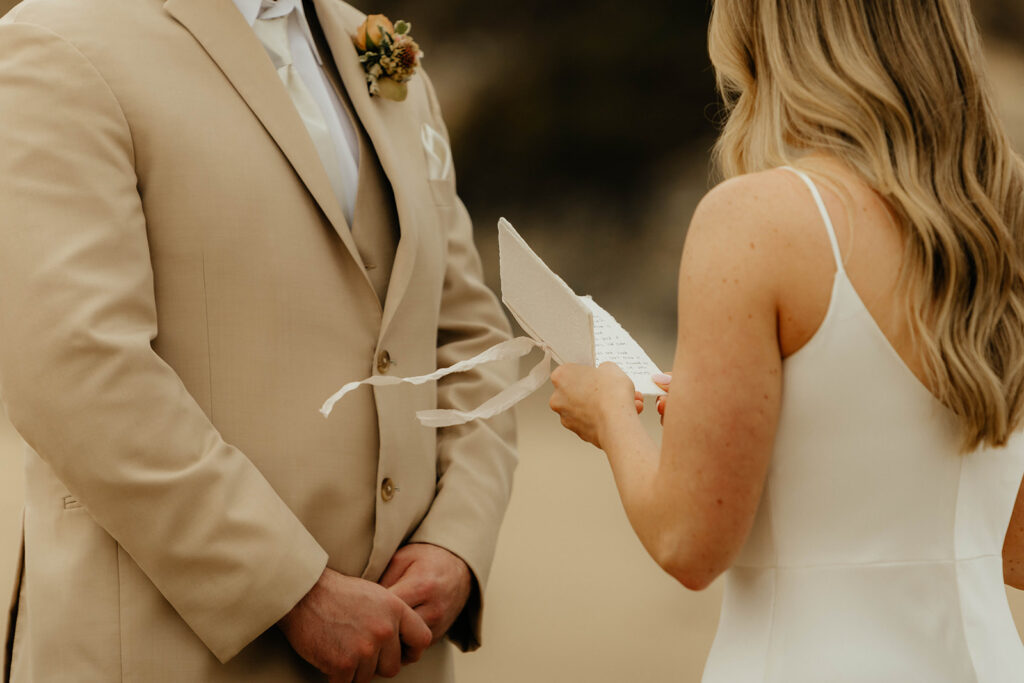 Intimate beach wedding ceremony