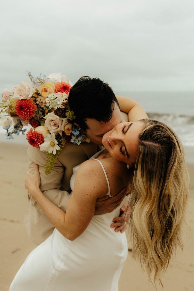 California elopement photography on Santa Cruz Beach - Davenport Beach