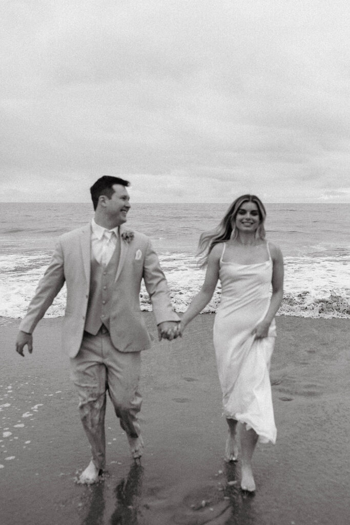 California elopement photography on Santa Cruz Beach - Davenport Beach