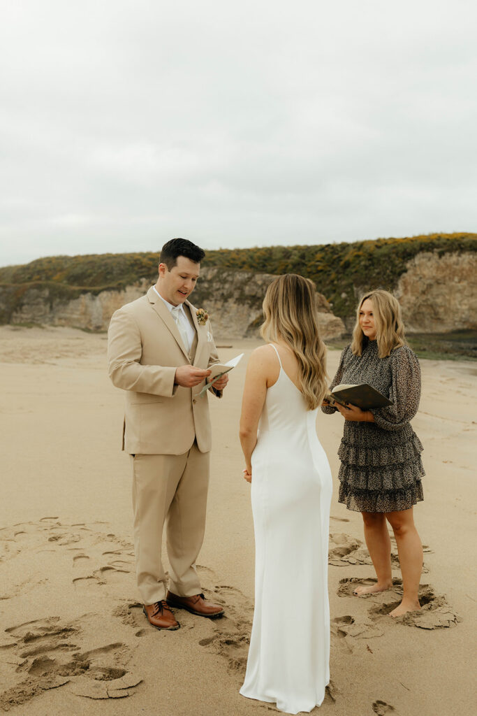 Intimate beach wedding ceremony