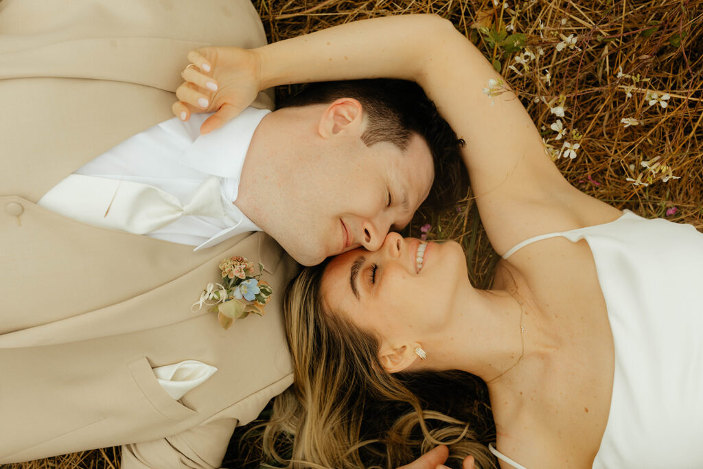 Bride and groom portraits from California elopement on Davenport Beach - Santa Cruz Elopement