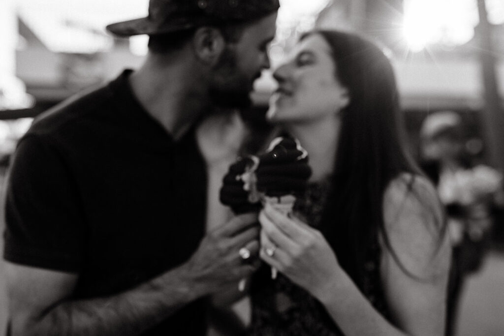Couple getting ice cream on the Santa Cruz Beach Boardwalk
