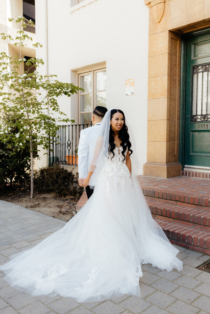 Bride and groom exchanging private vows before ceremony