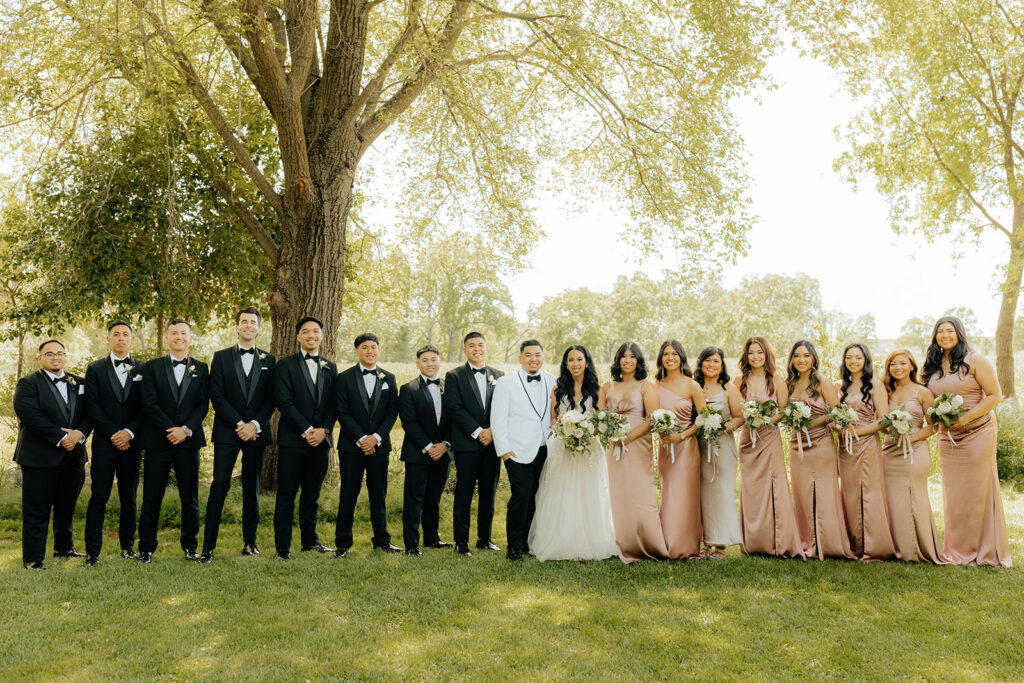 Wedding party portraits from Sacramento wedding at Le Reve Estate