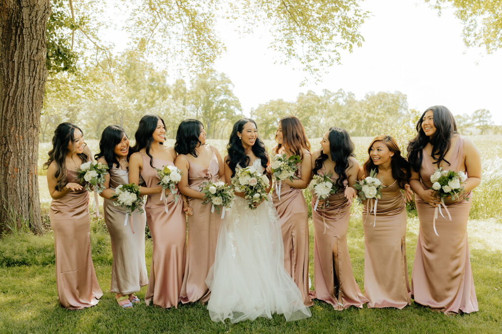 Bride and bridesmaids photos from Sacramento wedding at Le Reve Estate