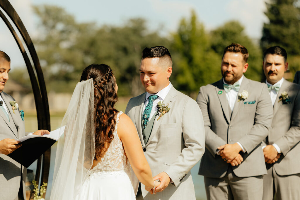 Outdoor wedding ceremony at Saureel Vineyards in Placerville, California
