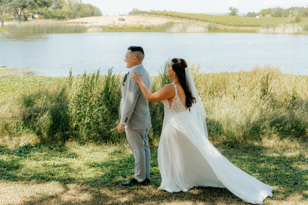 Bride and grooms first looks