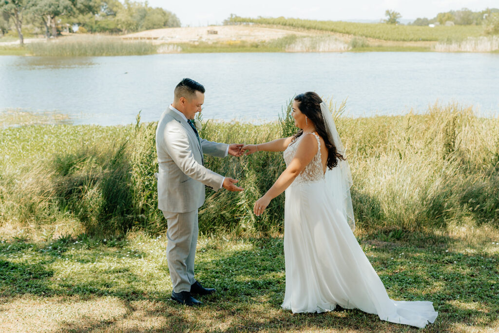 Bride and grooms first looks
