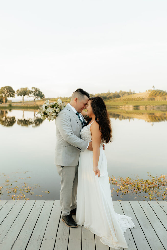 Bride and groom photos from Saureel Vineyards wedding in Placerville, California