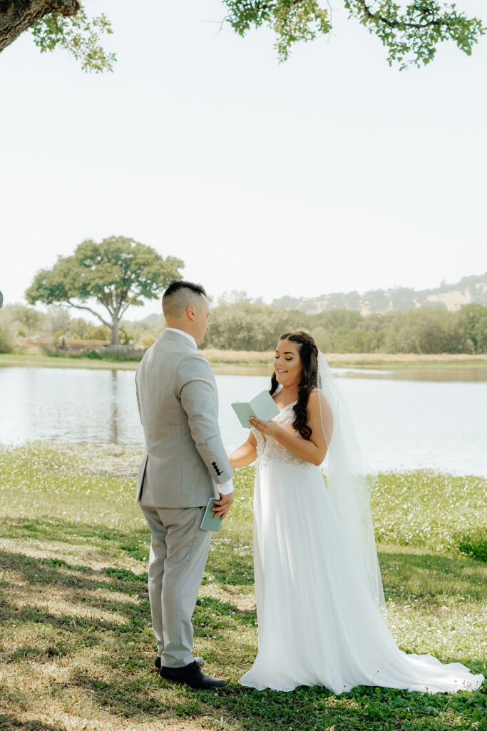 Bride and grooms first looks