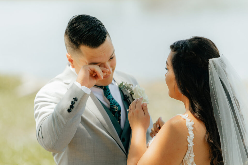 Bride and grooms first looks