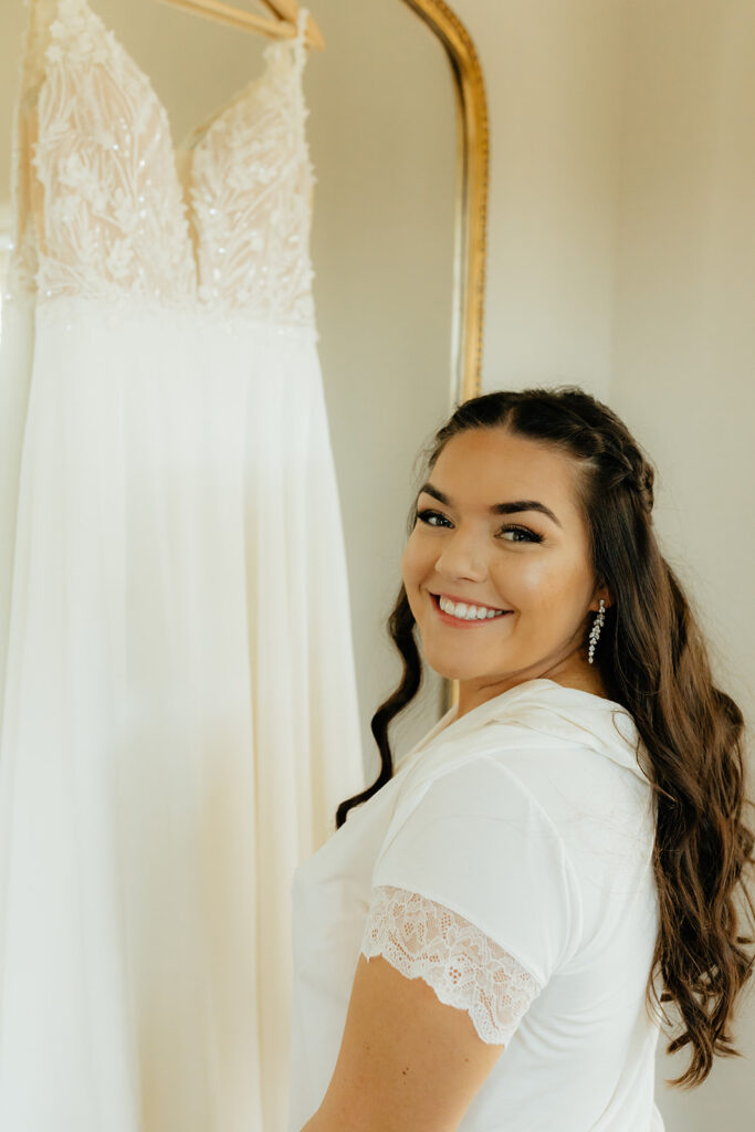 Bride getting ready for wedding