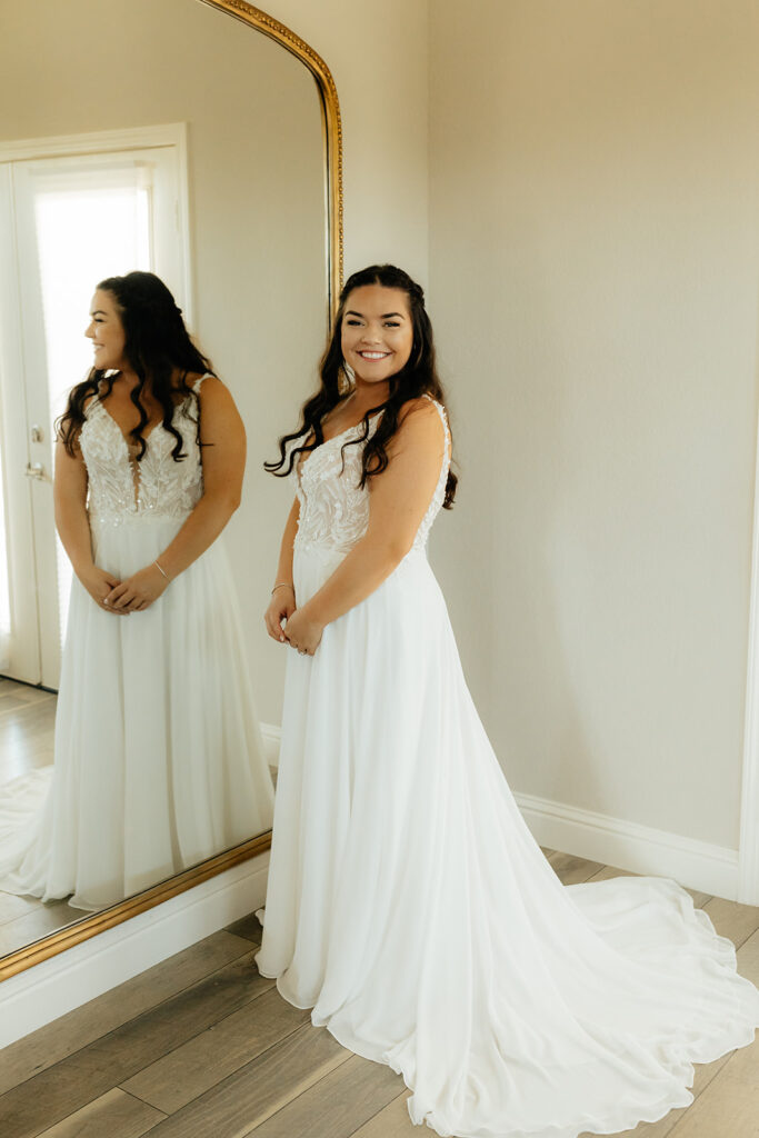 Bride getting ready for wedding