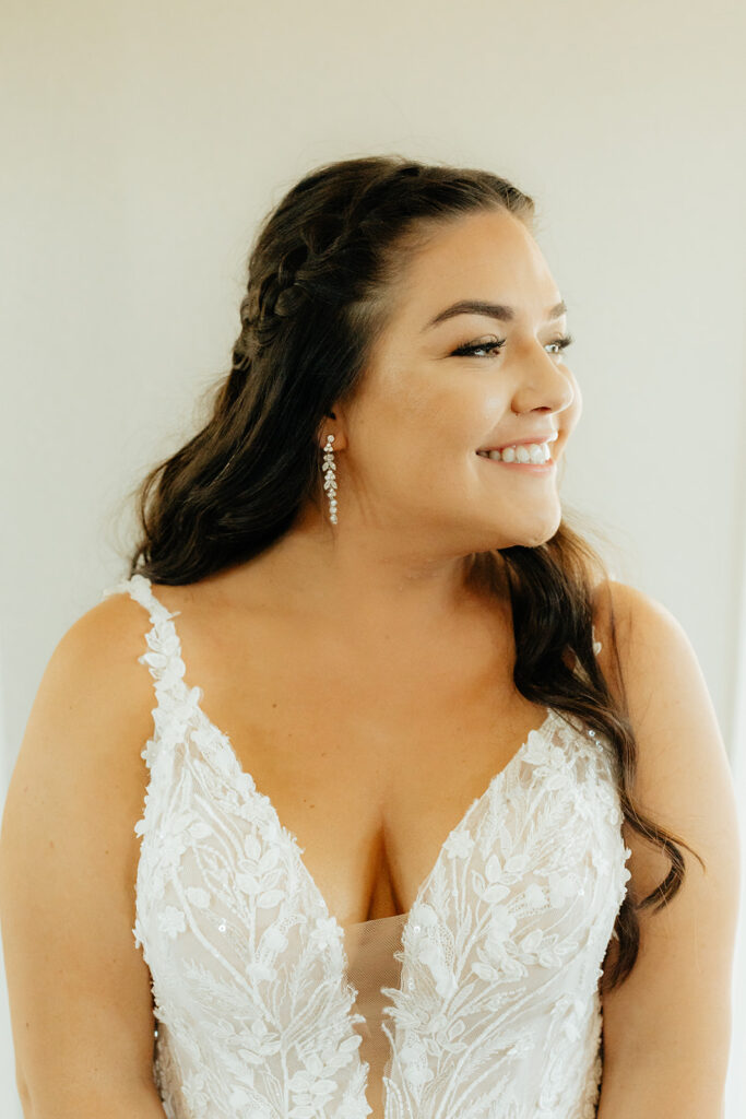 Bride getting ready for wedding