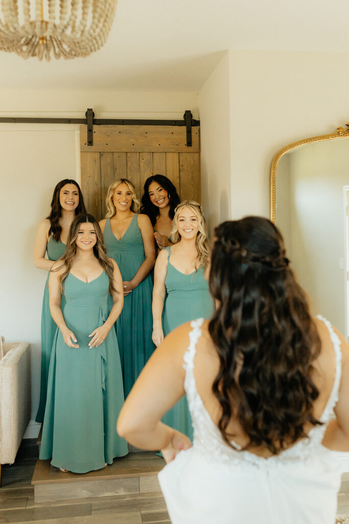 Bride and bridesmaids first looks