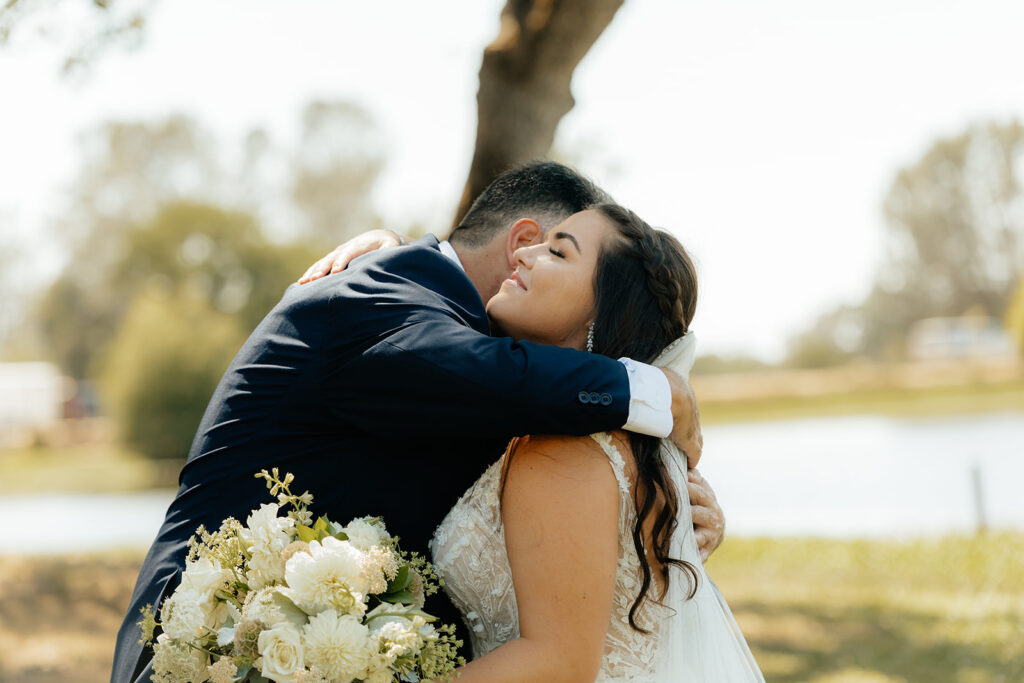 Brides first look with her father