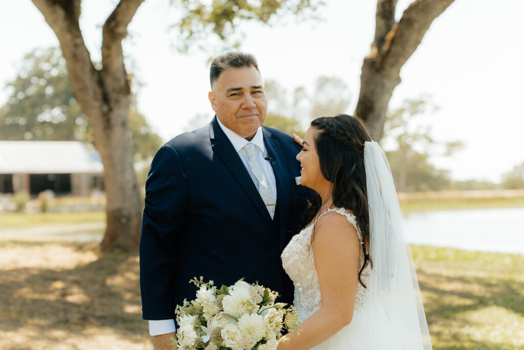 Brides first look with her father