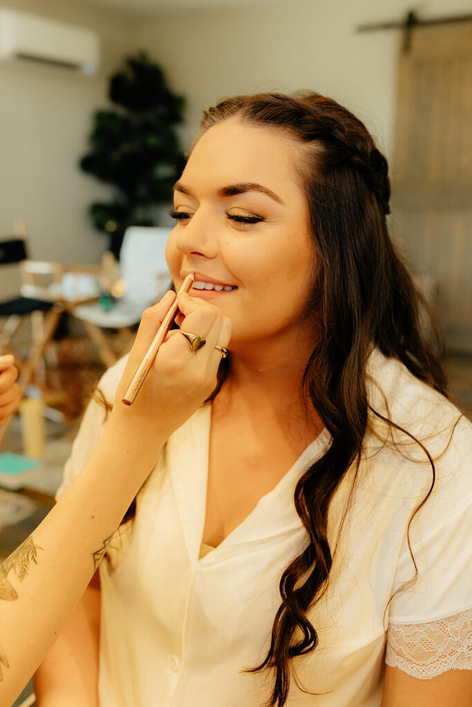 Bride getting ready for wedding