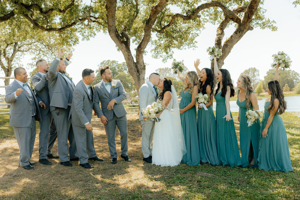 Wedding party photos from Saureel Vineyards wedding in Placerville, California