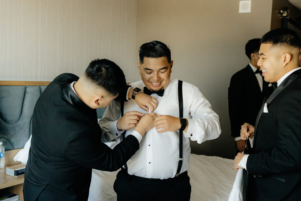Groom and groomsmen before the ceremony