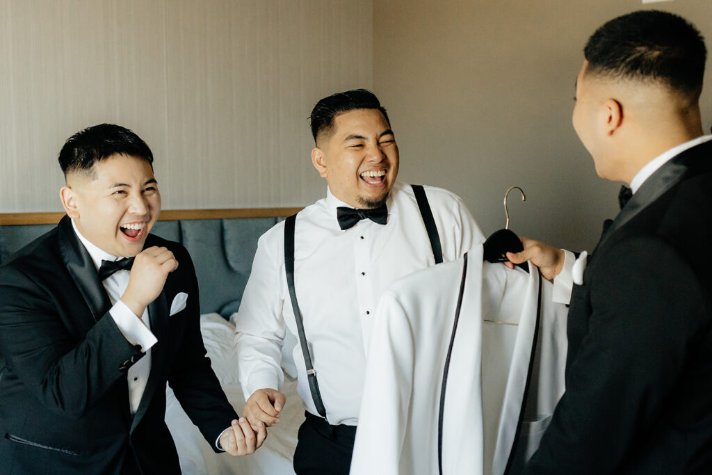 Groom and groomsmen before the ceremony