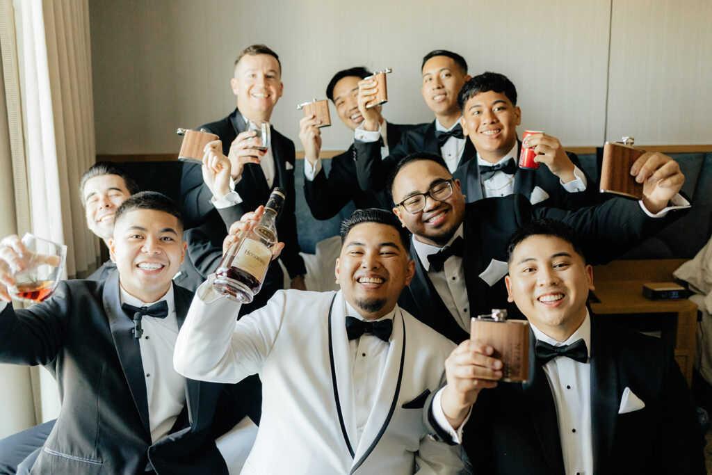 Groom and groomsmen before the ceremony