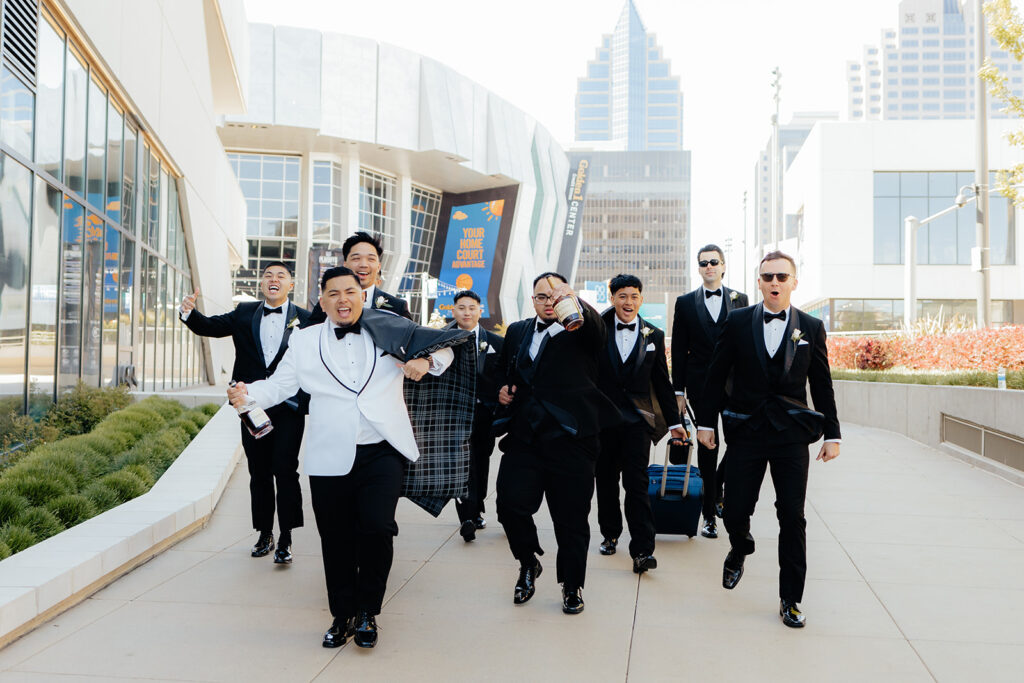 Groom and groomsmen before the ceremony