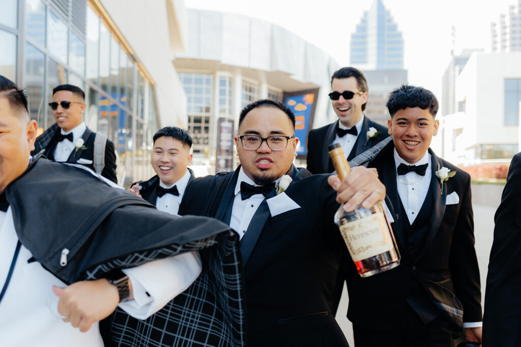 Groom and groomsmen before the ceremony