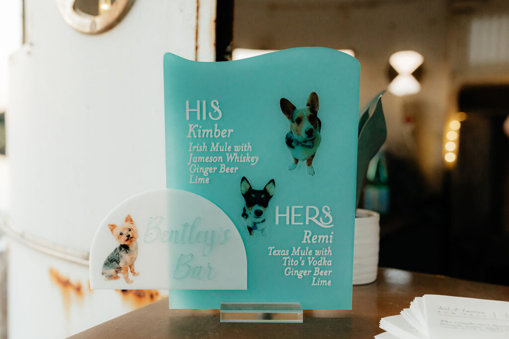 Dog bar menu signs