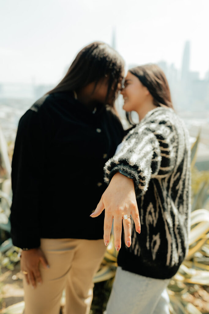 Couples surprise San Francisco proposal at Ina Coolbrith Park