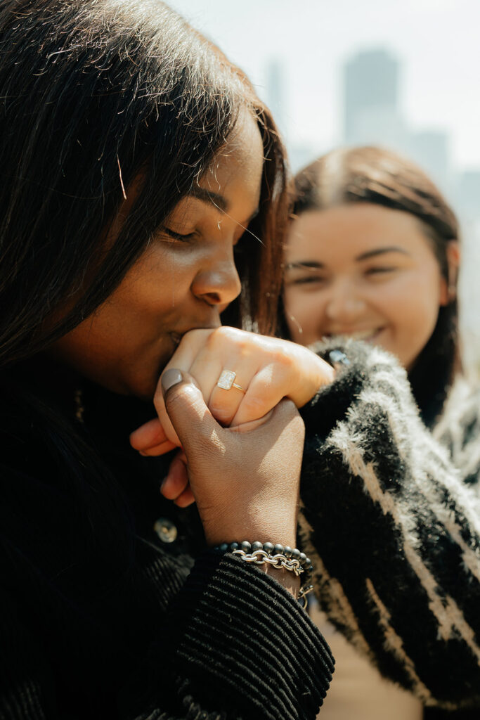 Couples surprise San Francisco proposal at Ina Coolbrith Park