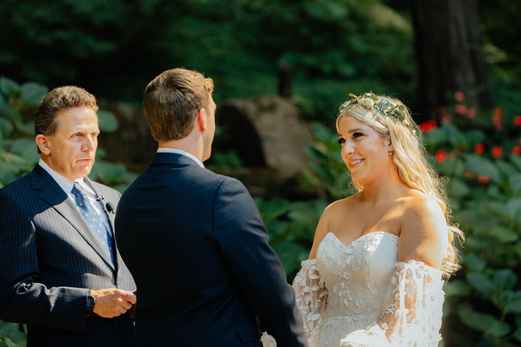 A redwood wedding ceremony at Nestldown wedding venue