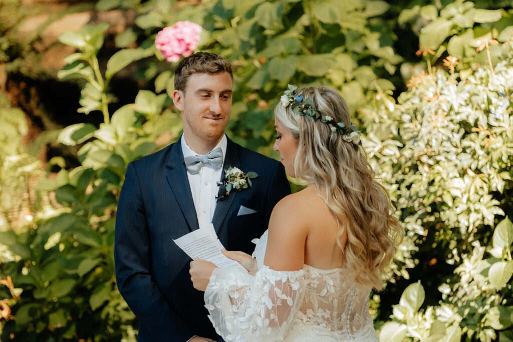A redwood wedding ceremony at Nestldown wedding venue