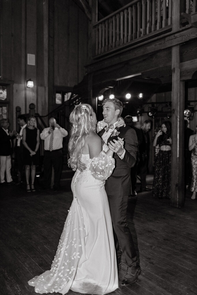 Bride and groom first dance