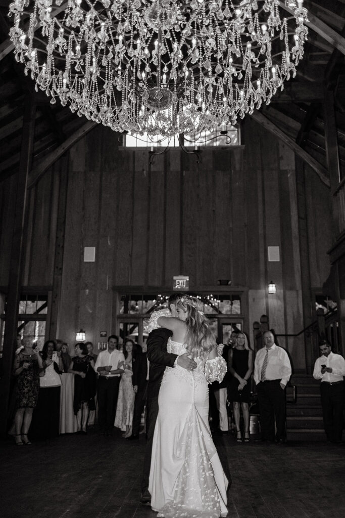 Bride and groom first dance