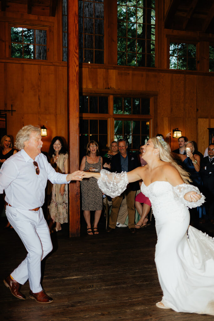 Bride dancing with father