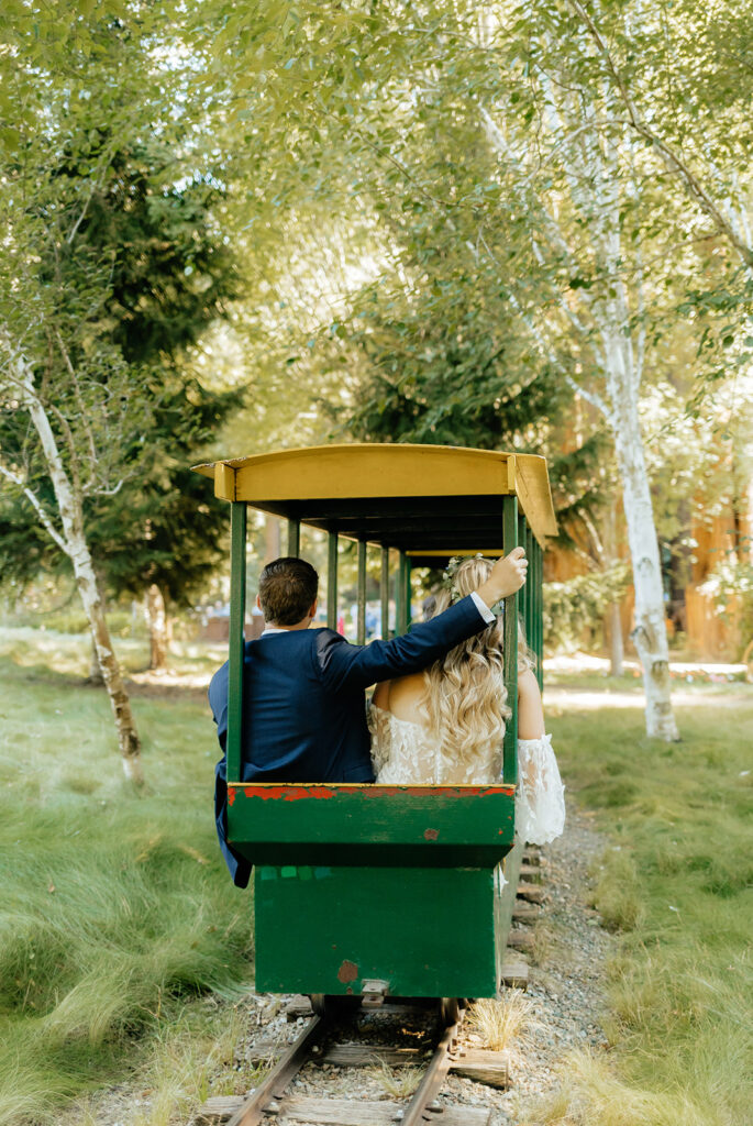 Bride and groom portraits from a redwood wedding at Nestldown wedding venue