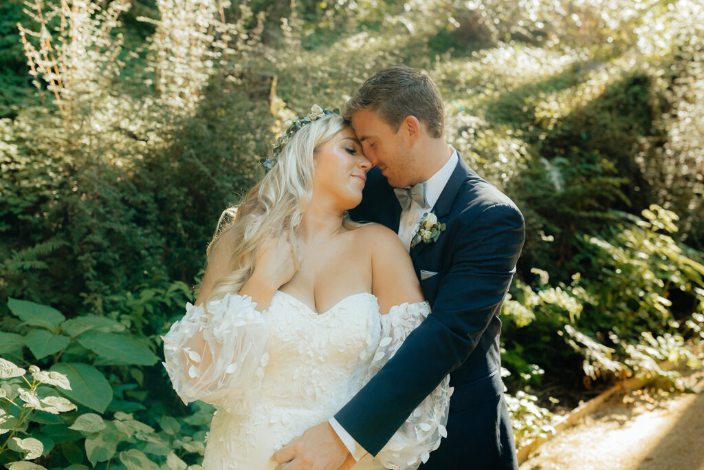 Bride and groom portraits from a redwood wedding at Nestldown wedding venue