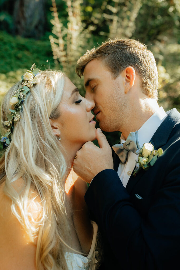 Bride and groom portraits from a redwood wedding at Nestldown wedding venue