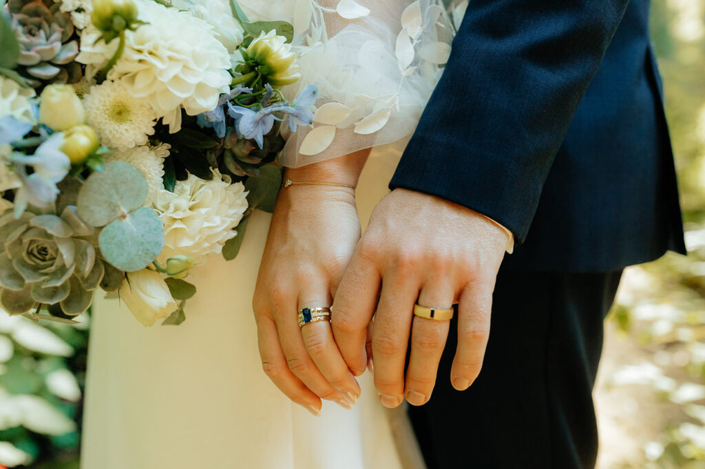 Bride and groom portraits from a redwood wedding at Nestldown wedding venue