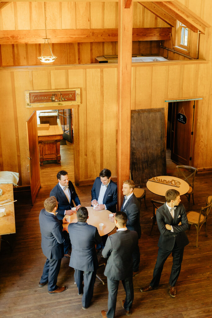 Groom and groomsmen before reception